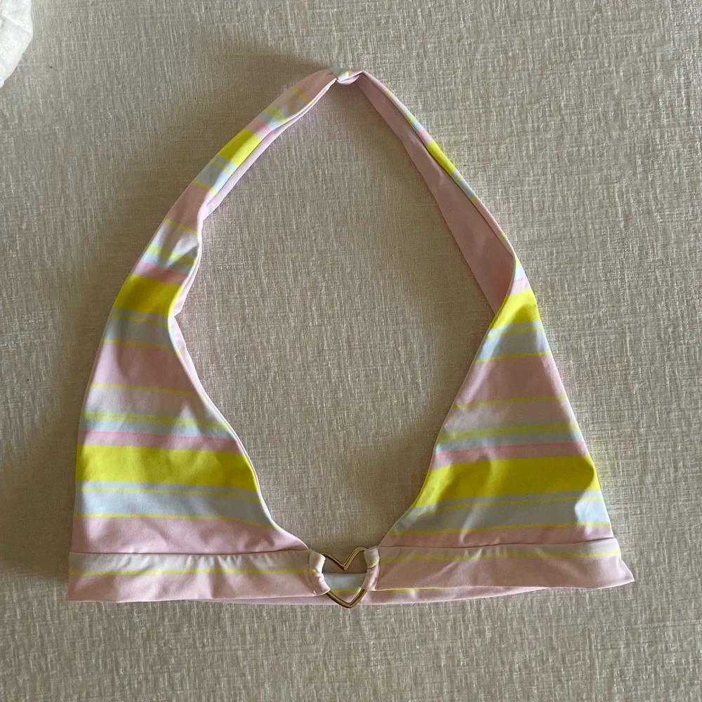 Frankie's Bikinis Striped Bikini Top -Summer Stripe Eden Style Medium Beach
